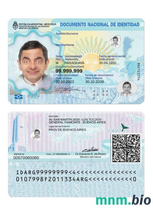 Karta identyfikacyjna Argentyny 2023-obecnie
